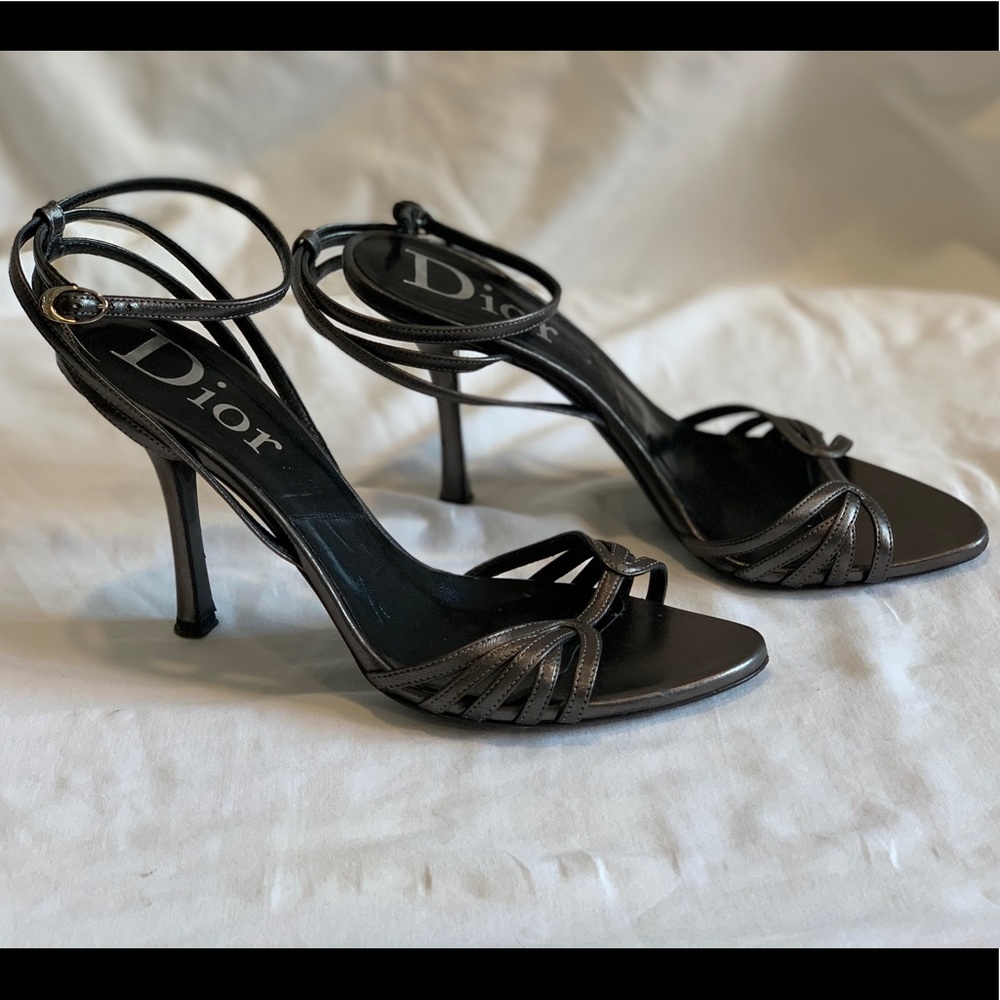 Christian Dior Metallic Slingback Sandals